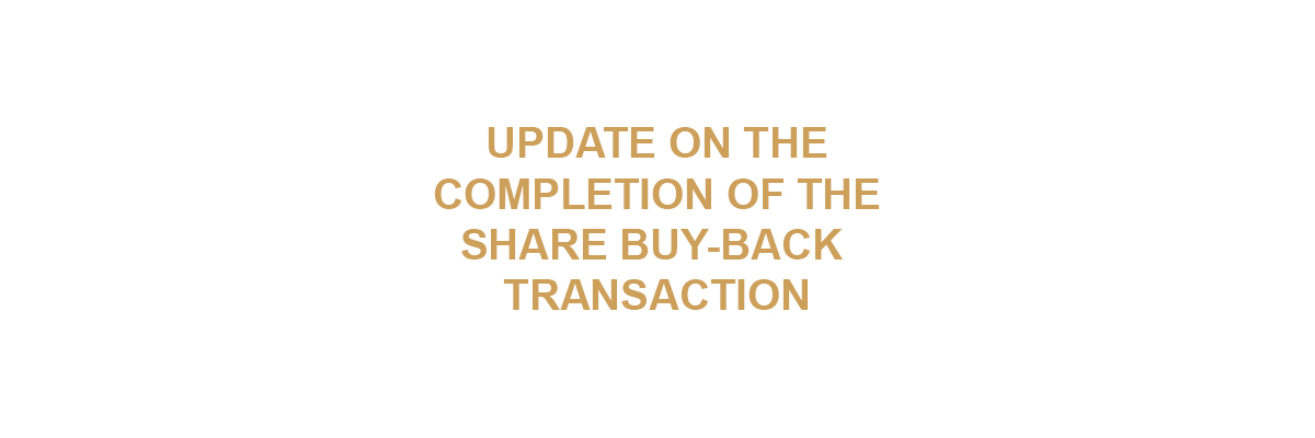 COMPLETION OF THE SHARE BUY-BACK TRANSACTION